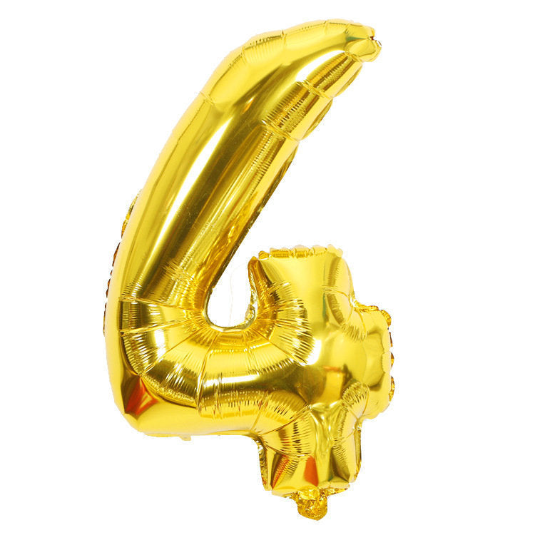 Gold Number Balloons