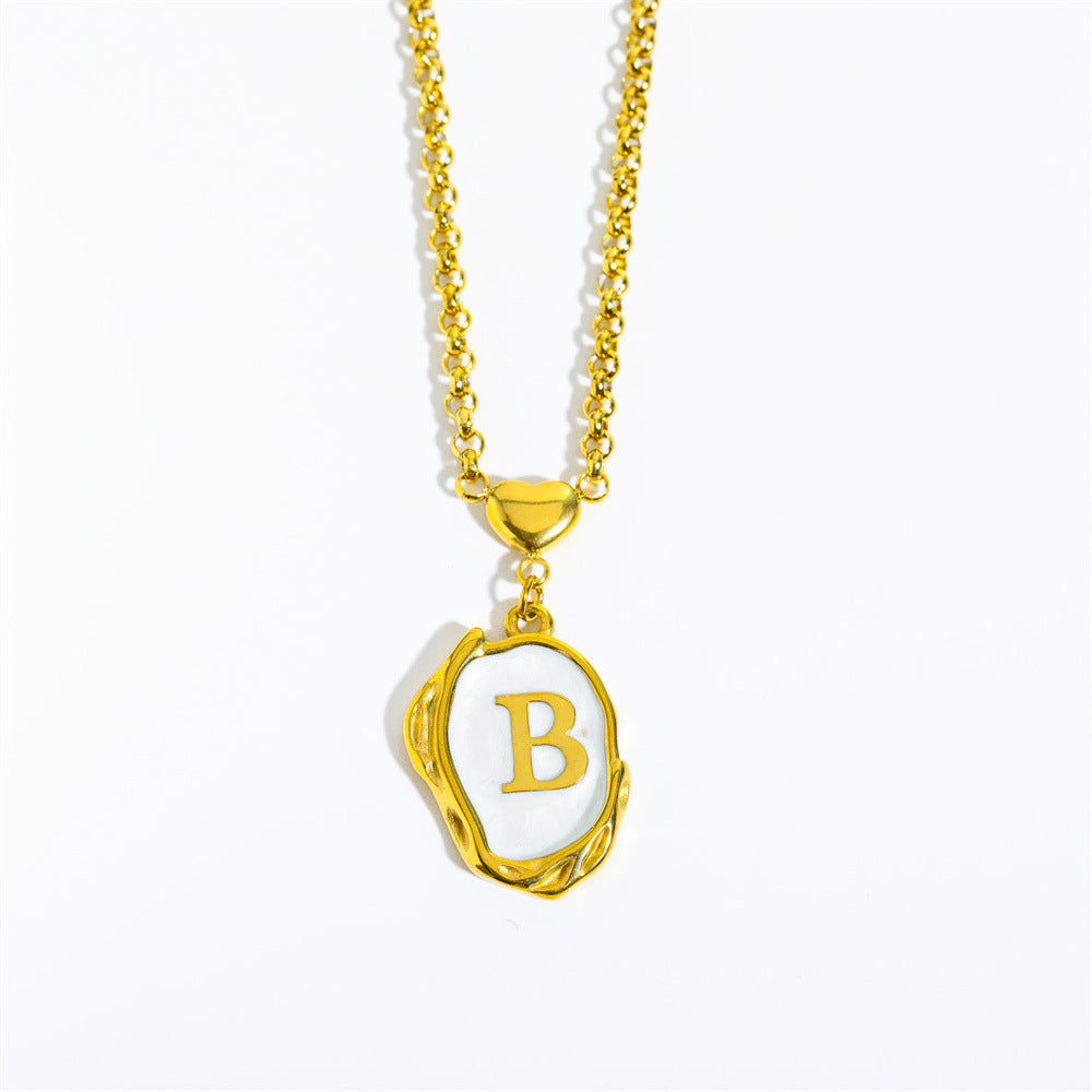 Elegant Gold Irregular Letter Pendant Necklace