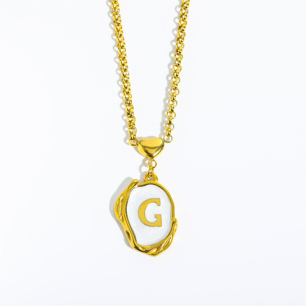 Elegant Gold Irregular Letter Pendant Necklace