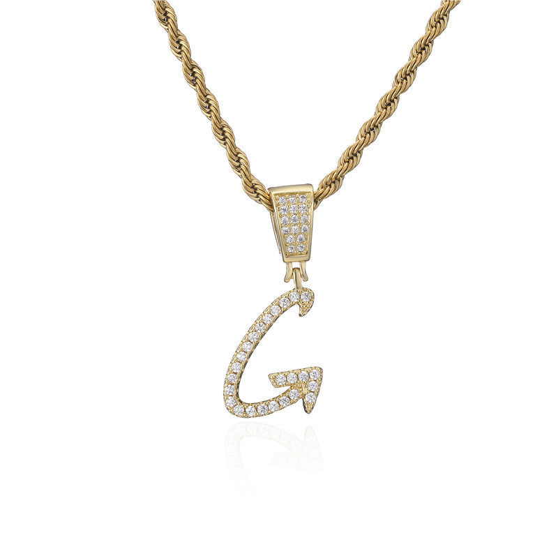 Flat Glow Script Pendant Necklace