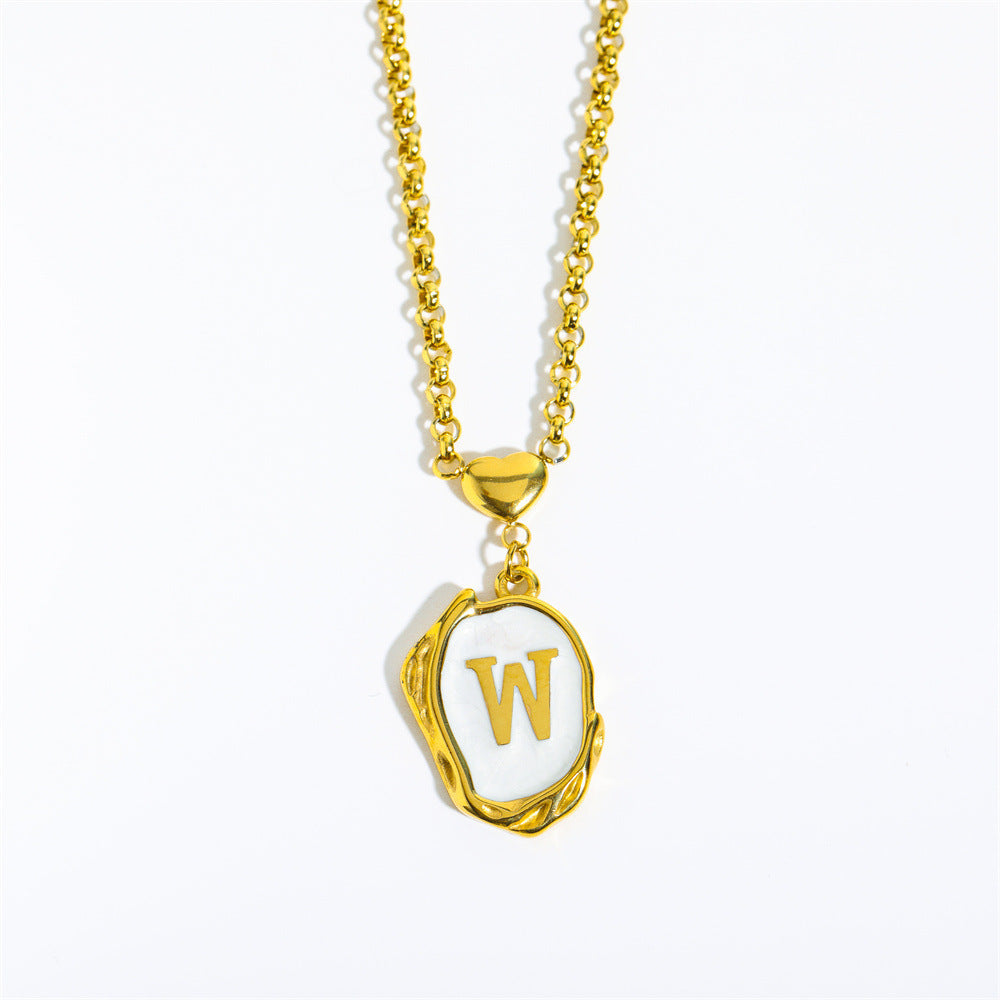 Elegant Gold Irregular Letter Pendant Necklace
