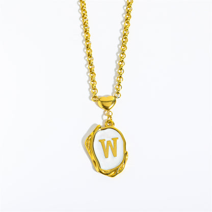 Elegant Gold Irregular Letter Pendant Necklace