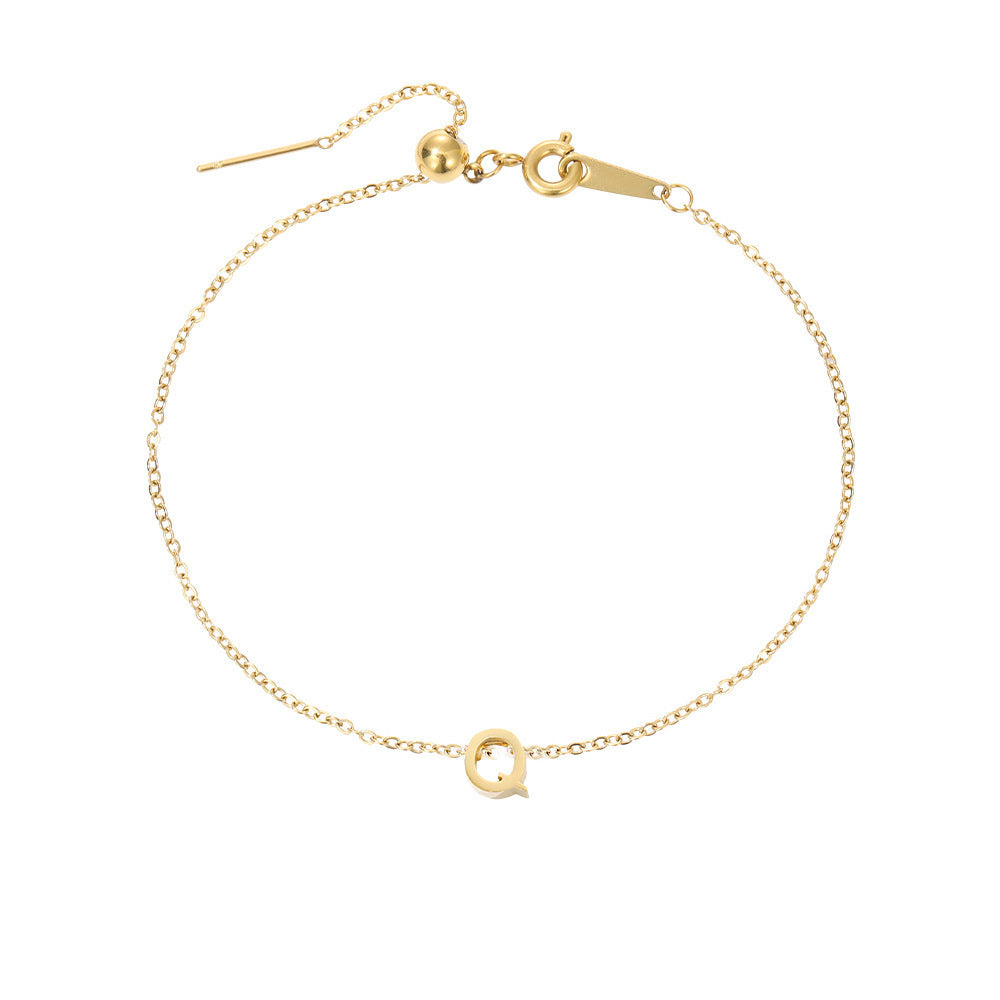 Golden Initial Charm Bracelet