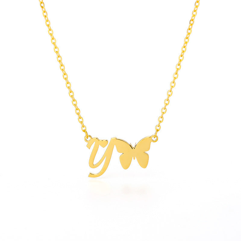 Butterfly Kiss Initial Necklace