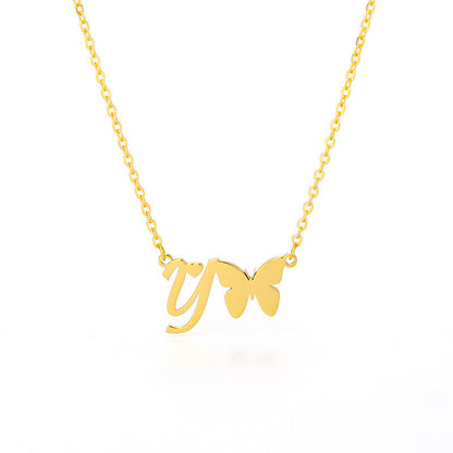 Butterfly Kiss Initial Necklace