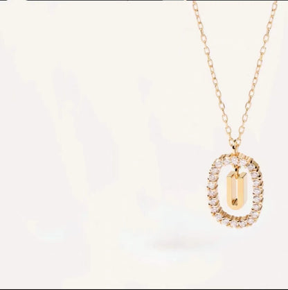 Initial Oval Sparkle