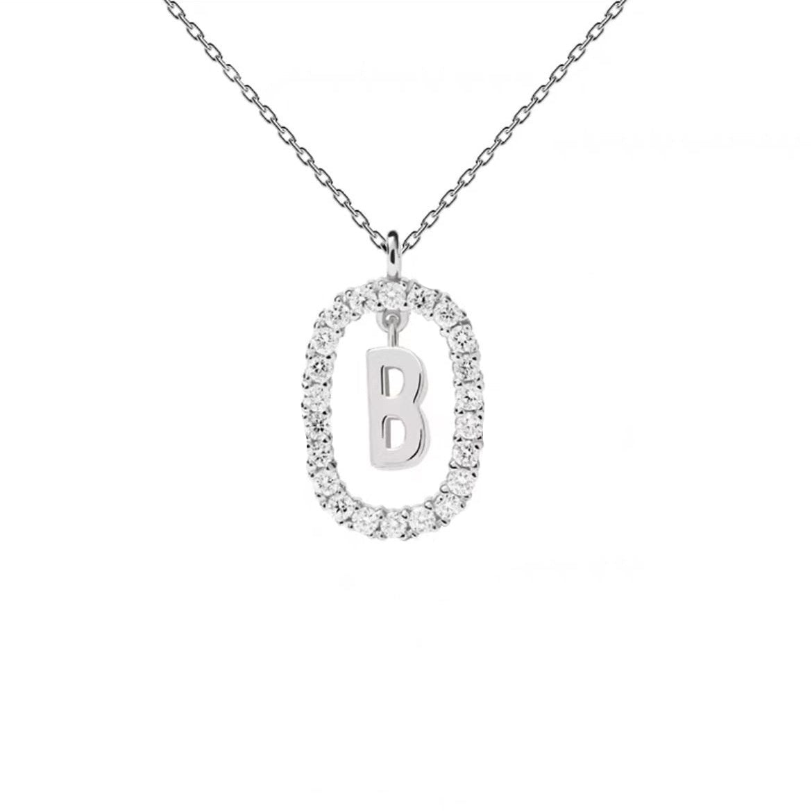 Initial Oval Sparkle