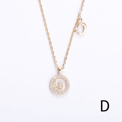 Golden Crystal Cut-Out Initial Necklace