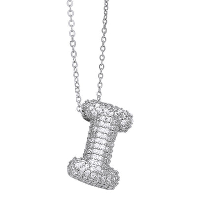 Crystal Fashion Bubble Letter Necklace