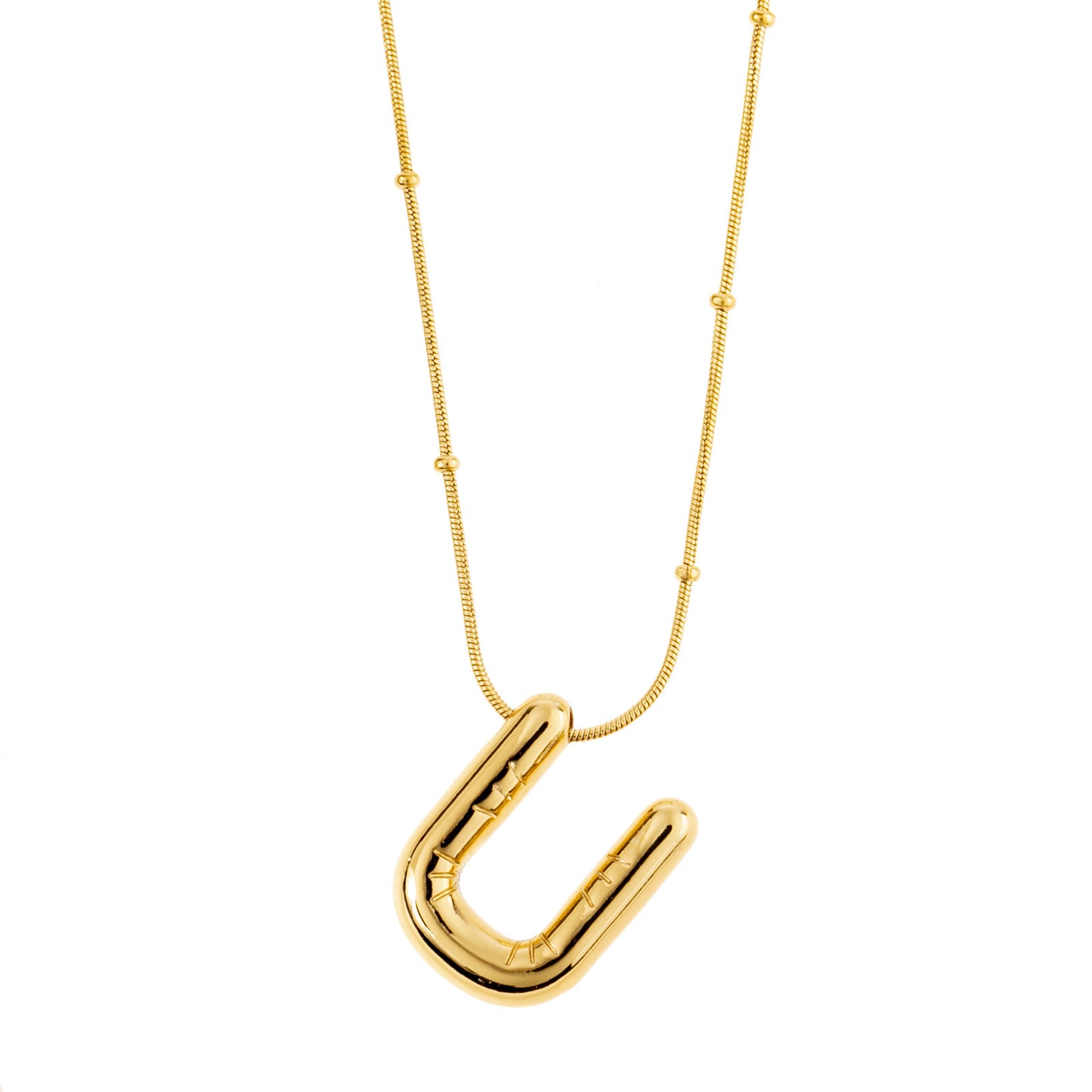 Tilted Fashion Bubble Letter Necklace – Bold, Personalized Jewelry