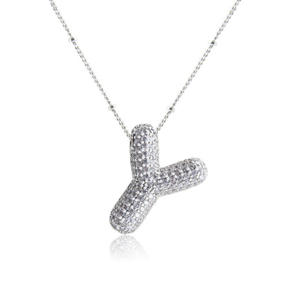 Iced Out Letter Charms Necklace