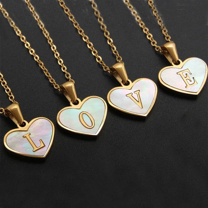 Tiny Mirror Initial Heart Necklace – Personalized Gift for Her