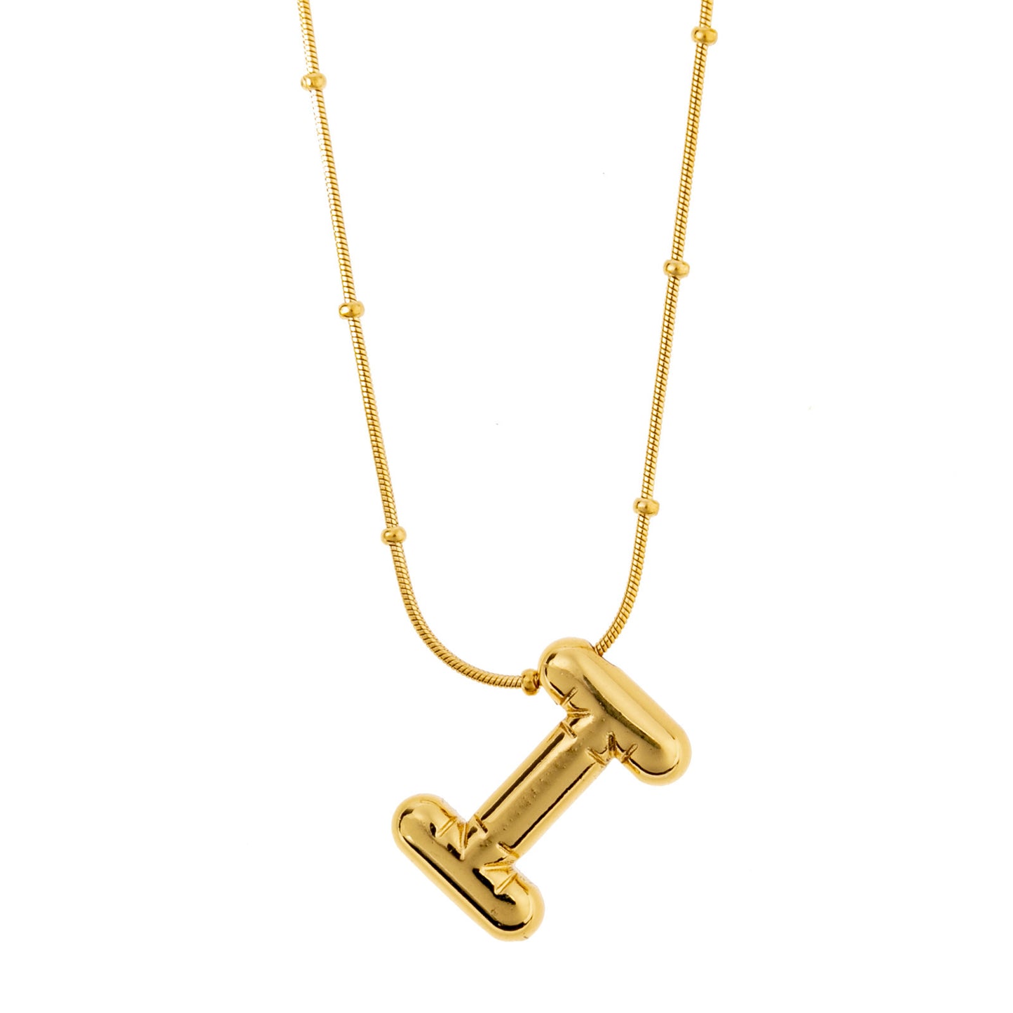 Tilted Fashion Bubble Letter Necklace – Bold, Personalized Jewelry