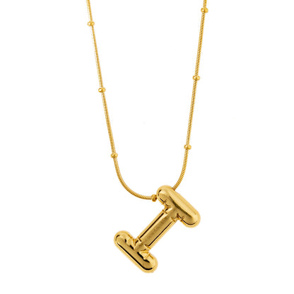 Tilted Fashion Bubble Letter Necklace – Bold, Personalized Jewelry