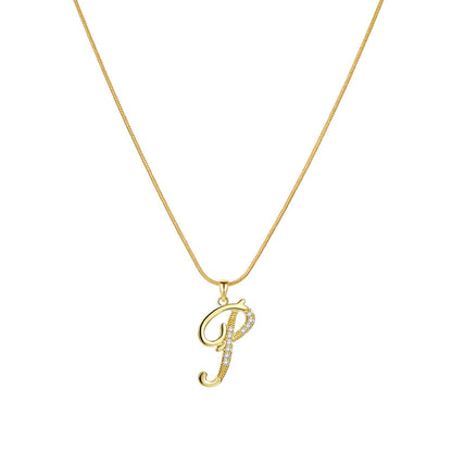 Crystal Elegant Flat Letter Necklace – Personalized Jewelry