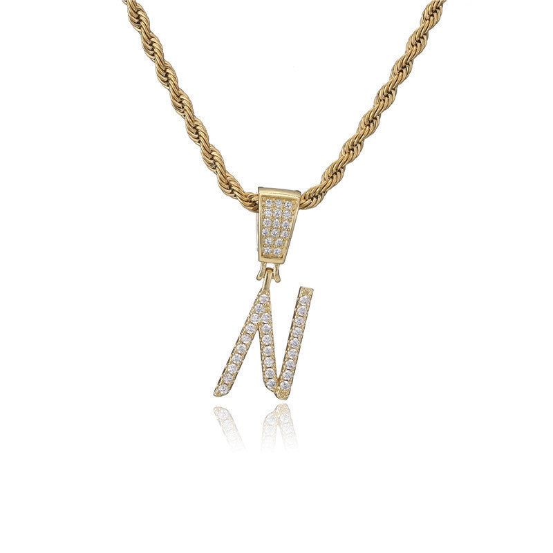 Flat Glow Script Pendant Necklace